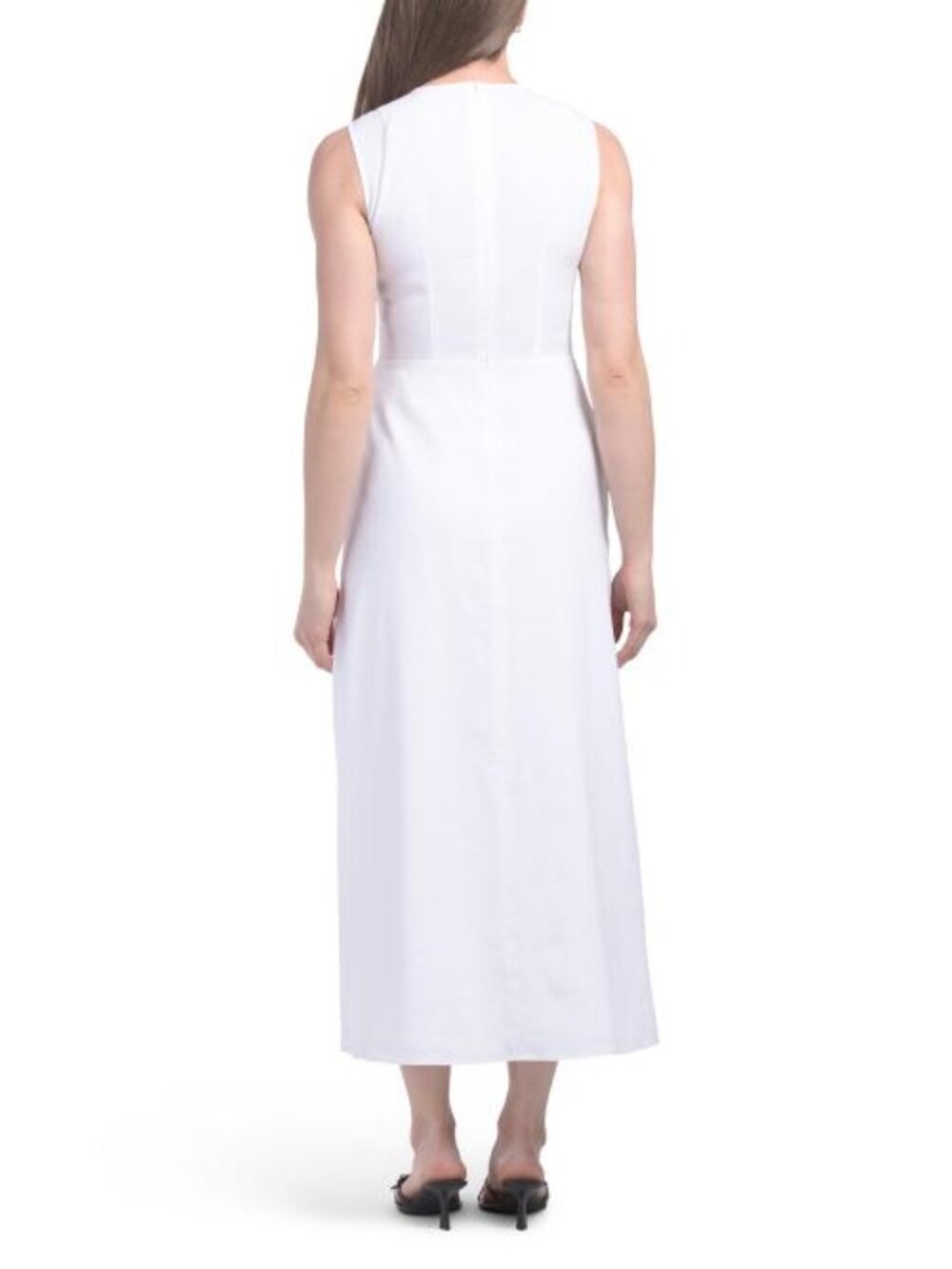 THEORY Linen Blend Volume Dart Dress - Picture 2 of 4